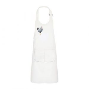 Fabulous Tablier Cuisine Enfant 2 Poches Blanc Poule Dessin - Haut de gamme