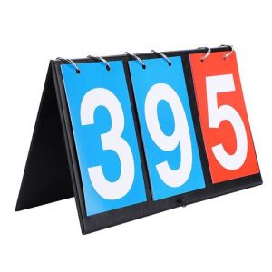 Tableau de Score Compteur de Score Flip pour Tennis Table Basketball (3 Chiffres-Rouge+Bleu)