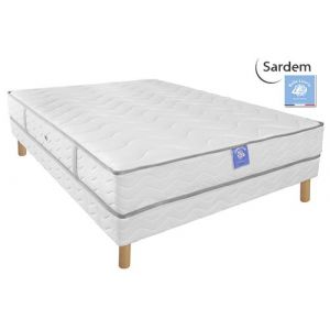Ensemble matelas sardem belle literie diadème + sommier tapissier 140x190