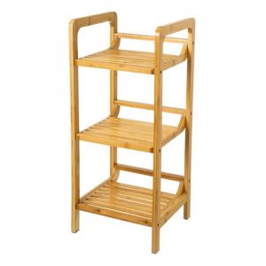 Meuble de rangement avec 3 étagère en bambou coloris naturel - Longueur 30 x Profondeur 30 x Hauteur 70 cm -JUANIO-