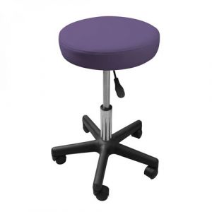 Tabouret rond à roulettes réglable en hauteur de 43.5 à 60.5 cm et pivotable à 360° - Violet - Vivezen