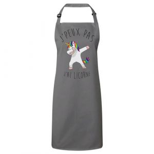 Fabulous Tablier Cuisine Premium Gris J'Peux Pas J'Ai Licorne Qui Dab