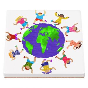 Sous Verre C&eacute;ramique (1 unit&eacute;) - Fabulous - Insecte Volant Butine Polen (100 x 100 mm)