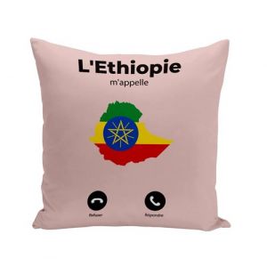 Fabulous Housse de coussin rose L'Ethiopie M'Appelle Drapeau [40x40 cm]