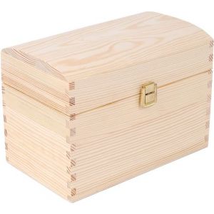 Creative Deco Coffre Boite Rangement en Bois 25 x 15 x 17 cm Fermoir et Couvercle