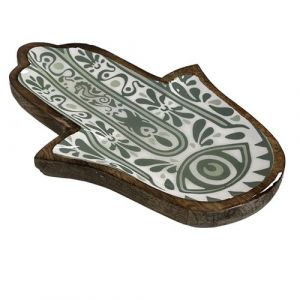 Plateau en bois exotique motif Main de Fatma