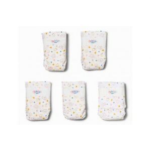 Pack 5 couches poupon 43 cm baby born - bandes adhesives  imprime mignon - accessoire soin - set jouet poupee et carte