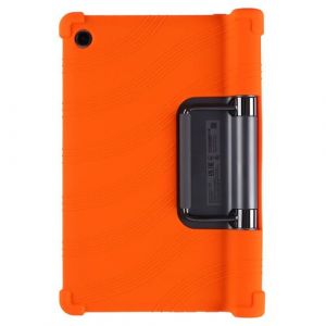 Coque en silicone flexible avec b&eacute;quille pliable orange pour votre Lenovo Yoga Tab 11