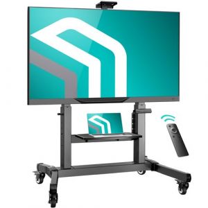 ONKRON Support TV Electrique 50" - 100" , Support TV Motorisé Ascenseur 120 kg - Meuble TV Roulette VESA 200x200 - 1000x600 mm TS1991E-B Noir