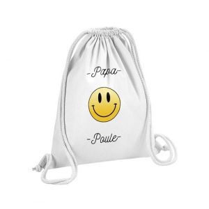 Fabulous Sac de Gym en Coton Blanc Papa Poule Smiley Pere Amour Tendresse Famille 12 Litres