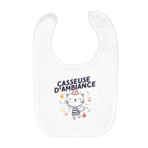 Fabulous Bavoir Coton Bio Chat Casseuse d'Ambiance