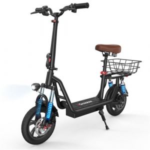 Trottinette &Eacute;lectrique iScooter i12 Avec Si&egrave;ge- Autonomie 30-35km 36V7.5Ah 500W - Pneu 12 Pouces -Deux amortisseurs &agrave; l'avant et &agrave; l'arri&egrave;re