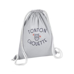 Fabulous Sac de Gym en Coton Gris Tonton Famille Chouette 12 Litres