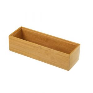 Organisateur de rangement boîte de rangement rectangulaire en bambou coloris naturel - Longueur 23 x Profondeur 7.8 x Hauteur 6.5 cm -JUANIO-