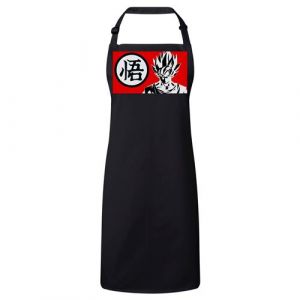 Fabulous Tablier Cuisine Premium Noir Dragon Ball San Goku Kanji