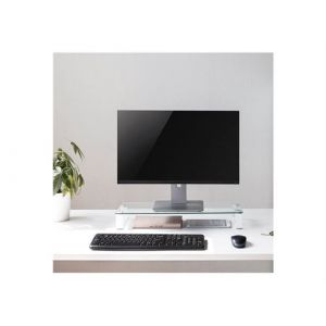 LogiLink Monitor Riser - Pied - pour écran LCD / ordinateur portable - verre, acier pressé à froid solide - Taille d'écran : 13"-32" - ordinateur de bureau
