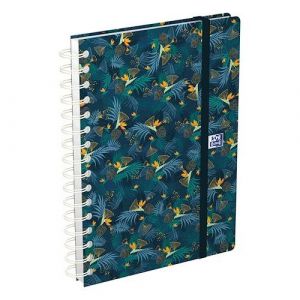Agenda Flower - Année 2022 - 15 x 21 cm - Vert - Bleu canard - Oxford
