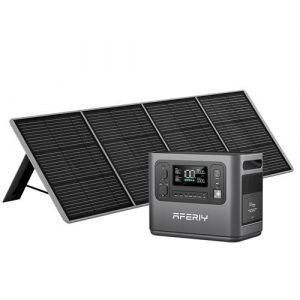 AFERIY Generateur Electrique Portable 1200W avec Panneau Solaire 200W, 960Wh LiFePO4, Sorties AC 220V-240V, Kit Generateur Solaire