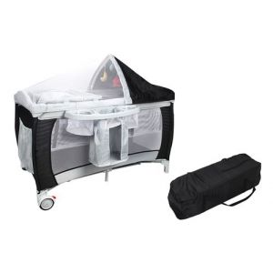 Lit Parapluie Bébé Pliant GIANTEX 4 en 1 Berceau/Table à Langer et Parc de Jeux Fonction Basculement avec Matelas,Arc de Jeux et Sac