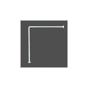 Msv barre tringle pour rideau de douche d'angle à fixer en alu 80x80cm blanc