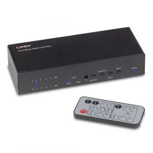 Lindy 4x2 HDMI 2.0 18G Matrix Switch - Commutateur vidéo/audio - de bureau