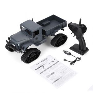 2.4GHz Simulation Télécommande Modèle Jouet à quatre roues motrices RC Voiture de chenille cadeau de Noël(Gris)
