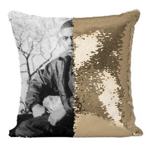 Fabulous Housse de Coussin &agrave; Sequin - Paillettes Dor&eacute; Nas Rapper Brooklyn [40 x 40 cm]