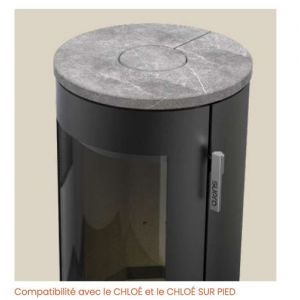 Supra Pierre ollaire avec effet gris clair - compatible po&ecirc;le &agrave; bois mod&egrave;le CHLOE - &eacute;conomie de chaleur