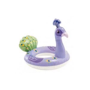 Grande bouee tete animal 3-6 ans  enfant - modele paon 97x58cm - gonflable piscine  anneau natation - set jeu eau et carte