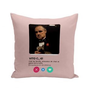 Fabulous Housse de coussin rose Tinder Vito Corleone [40x40 cm]