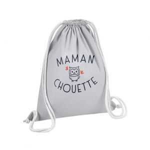 Fabulous Sac de Gym en Coton Gris Maman Famille Chouette 12 Litres