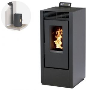 Pack Po&ecirc;le &agrave; granules Interstoves MARINA 14 Etanche Canalisable + Kit Conduit Ventouse (sortie fa&ccedil;ade) -