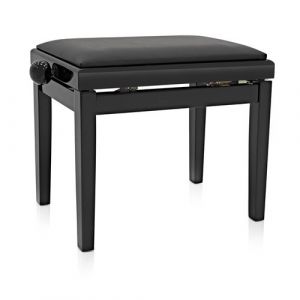 Tabouret de Piano R&eacute;glable par Gear4music, &Eacute;b&egrave;ne Brillant