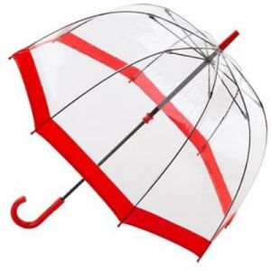 Parapluie transparent cloche rouge Birdcage Fulton