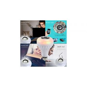 12w led rgb haut-parleur bluetooth sans fil flash light music lamp remote ampoule - blanc