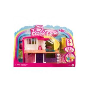 Coffret pour barbie : la maison de poupée avec piscine + 1 figurine + accessoire - set mini pour barbieland + 1 carte tigre