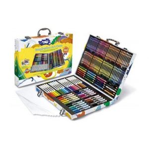 Mallette de l'artiste 140 pieces : crayons cire  crayons couleurs  feutres lavables  feuilles - coffret coloriage - dessin  creativite