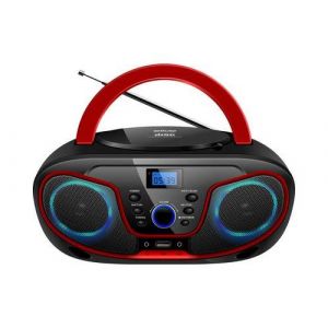 Silva Schneider MPC 19.4 USB Radio-lecteur CD FM AUX, CD, USB noir, rouge