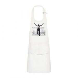 Fabulous Tablier Cuisine Enfant 2 Poches Blanc Mohamed Ali Boxer De Legendes - Haut de gamme