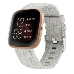 Bracelet en Toile Simple Remplacement pour Fitbit Charge 3 - Gris (Taille S)