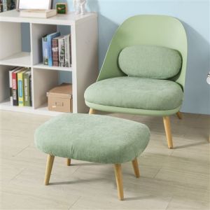 SoBuy FST63-GR Fauteuil Relax avec Repose-Pieds Tabouret Chauffeuse Salon Chambre