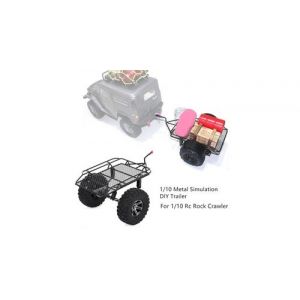 Remorque de simulation en métal pour 1/10 scx10 trx-4 90046 d90 cc01 rc rock crawler noir
