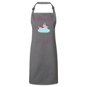 Fabulous Tablier Cuisine Premium Gris J'Peux Pas J'Ai Licorne Licorne Qui Dort sur Nuage