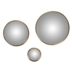 Set de 3 miroir convex or - Amadeus - Or - M&eacute;tal