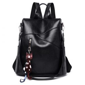 Sac &Agrave; Dos Femme / Grande Capacit&eacute; / &Eacute;tudiant En Pu Cuir / Noir
