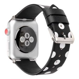 Bracelet de montre en cuir bicolor pour Apple Watch Series 6/ SE/ 5/ 4 40mm - Noir&Blanc