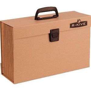 Fellowes r-kive trieur mallette accord&eacute;on 21 compartiments structure carton poign&eacute;e de transport fermoir plastique kraft