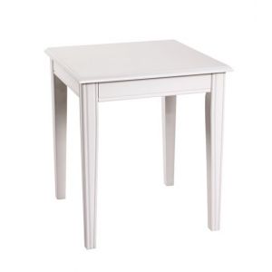 Table d'appoint en bois massif laque blanc - 45 x 45 x 51 cm -PEGANE-