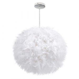 Lustre Plume Facile Style nordique Moderne Pour la d&eacute;coration-blanc