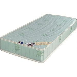 Matelas + Alèse 80x190 x 18,5 cm - une Face Soutien Ferme et une Face Soutien Très Ferme - reference Tabatha - Tissu a l'Aloe Vera - Noyau Poli Lattex